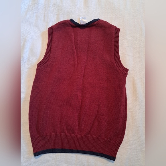 Gymboree Outlet size 4T burgundy & navy sweater vest, VGUC - Picture 2 of 3